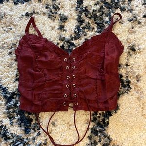 Small burgundy crop top.